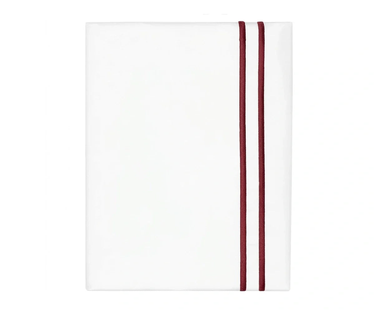Cotton Flat Sheet - Line Embroidery