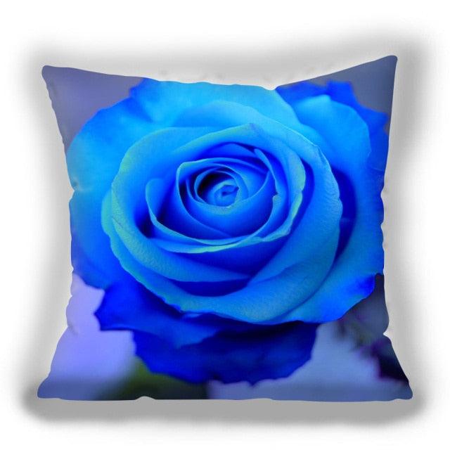 Red Flower Cushion Pillow Covers Love Pillow Covers Decorative Linen Square Couple Cushion Cases Home Decor Polyester Throw Pillow Case Super Soft Short Plush Cushion Cover Festive Home Decorative Cushions 45X45CM