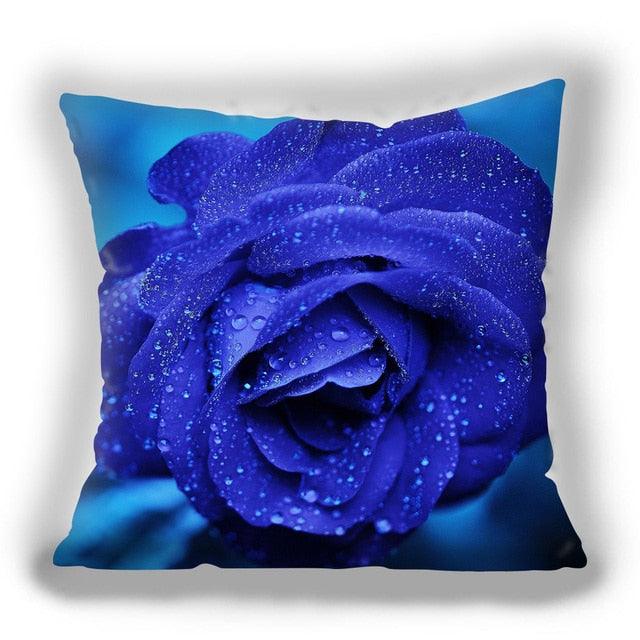 Red Flower Cushion Pillow Covers Love Pillow Covers Decorative Linen Square Couple Cushion Cases Home Decor Polyester Throw Pillow Case Super Soft Short Plush Cushion Cover Festive Home Decorative Cushions 45X45CM