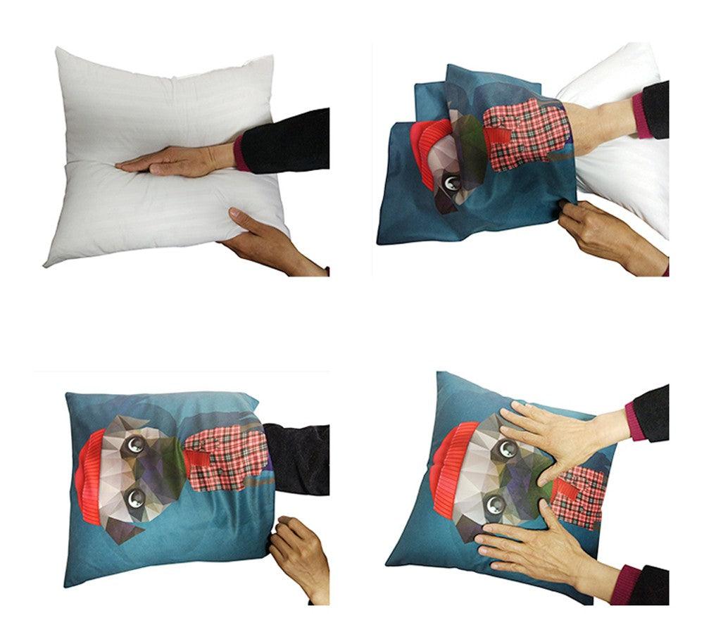 Red Flower Cushion Pillow Covers Love Pillow Covers Decorative Linen Square Couple Cushion Cases Home Decor Polyester Throw Pillow Case Super Soft Short Plush Cushion Cover Festive Home Decorative Cushions 45X45CM