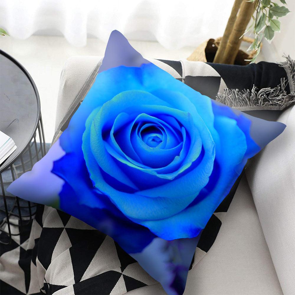 Red Flower Cushion Pillow Covers Love Pillow Covers Decorative Linen Square Couple Cushion Cases Home Decor Polyester Throw Pillow Case Super Soft Short Plush Cushion Cover Festive Home Decorative Cushions 45X45CM