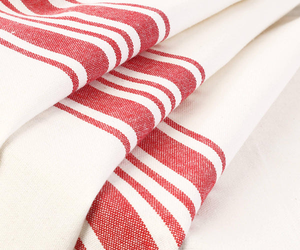 Red Striped Round Tablecloth