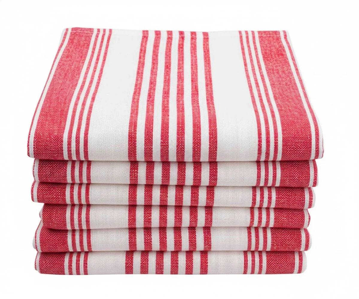 Red Kitchen Towels Set of 6
