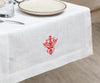Embroidered Table Runner - Dining Table Runner - Red embroidery / Set of 2 / 17x70"