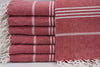 Red Monaco Turkish Towel – Lightweight Quick Dry Beach & Bath Towel, Luxury Turkish Cotton Spa Towel, Travel & Pool Towel