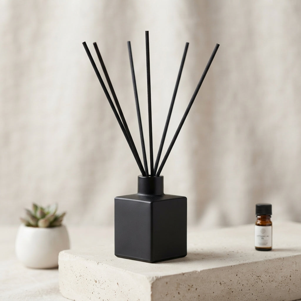 Bold & Masculine Reed Diffuser – Wood, Smoke & Obsidian