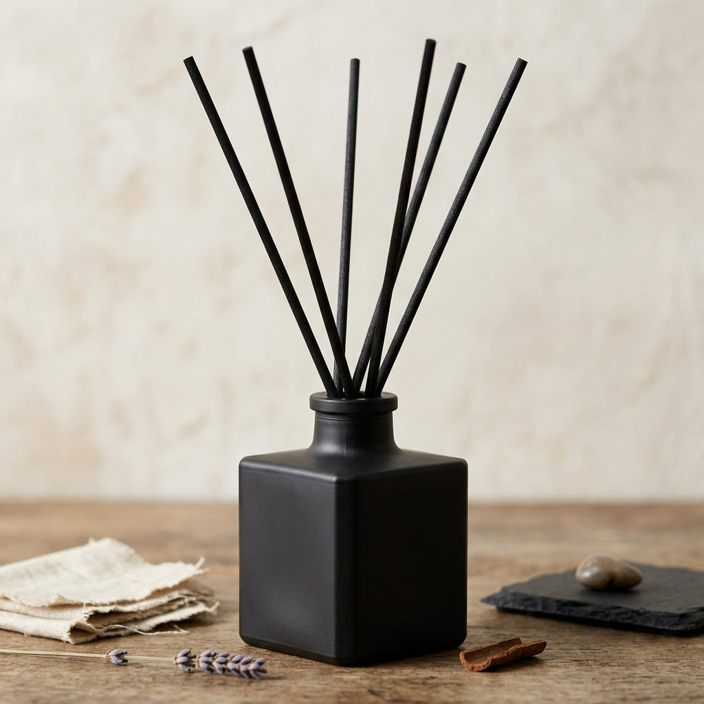 Bold & Masculine Reed Diffuser – Wood, Smoke & Obsidian