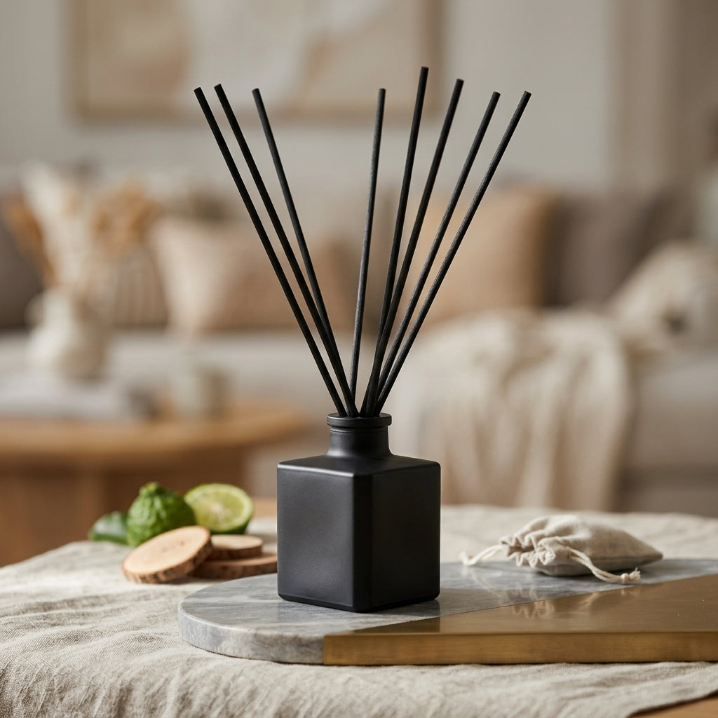 Bold & Masculine Reed Diffuser – Wood, Smoke & Obsidian