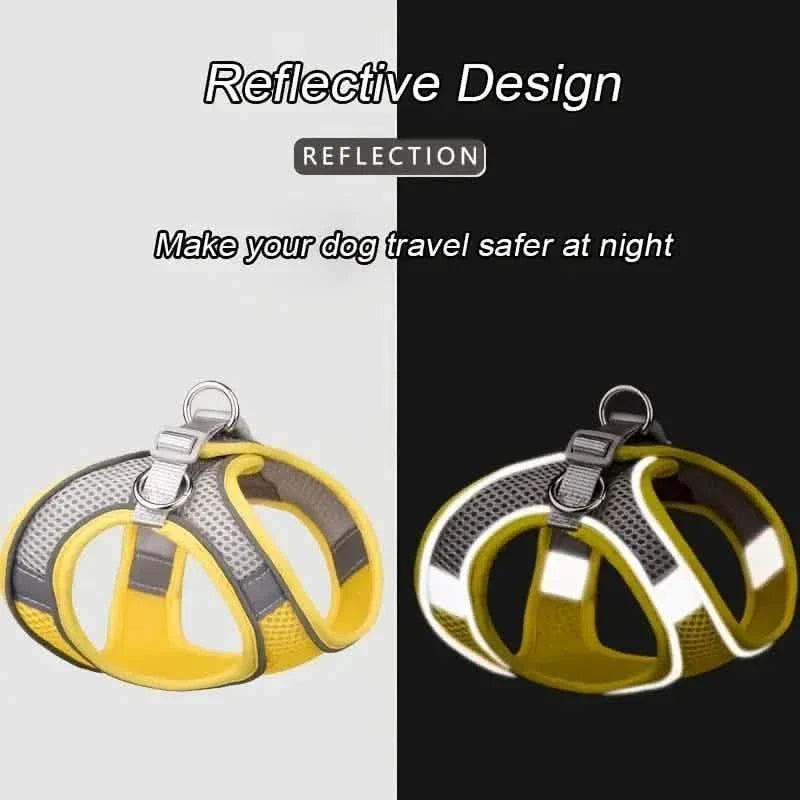 Reflective Dogs Harness with Leash Adjustable Harness Vest Breathable Collars