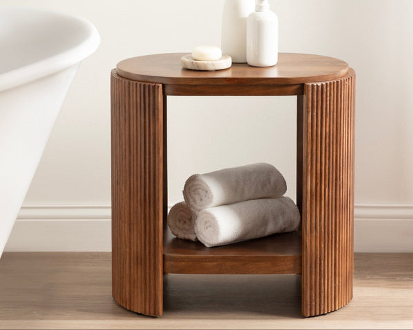 Cakora Capsule Wood Side Table