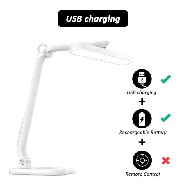 Remote Control LED Desk Lamp Eye-Caring Adjustable Office Lamp USB Charging Touch Control Memory Function Reading Table Lights Decorative Table Lamp Cute Study Lamps for Bedroom Décor