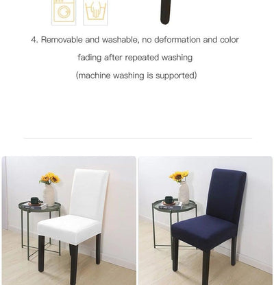 Removable Kitchen Chair Covers Chair Protector Covers For Dining Room Restaurant Hotel Solid Color Chair Covers Spandex Elastic Modern Chair Covers for Kitchen Covers for Armchairs For Home Decoration Wedding Chair Washable Furniture Chair for Kids