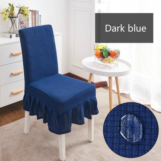 Removable Washable Furniture Protector for Kids Pets Home Waterproof Plaid Elastic Plain Dining Table Chair Cover Dining Room Chair Cover Skirt Stool Cover Chair Spandex Seat Covers