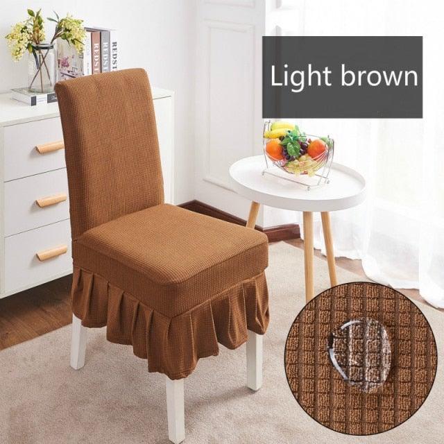 Removable Washable Furniture Protector for Kids Pets Home Waterproof Plaid Elastic Plain Dining Table Chair Cover Dining Room Chair Cover Skirt Stool Cover Chair Spandex Seat Covers