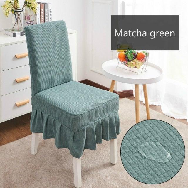 Removable Washable Furniture Protector for Kids Pets Home Waterproof Plaid Elastic Plain Dining Table Chair Cover Dining Room Chair Cover Skirt Stool Cover Chair Spandex Seat Covers