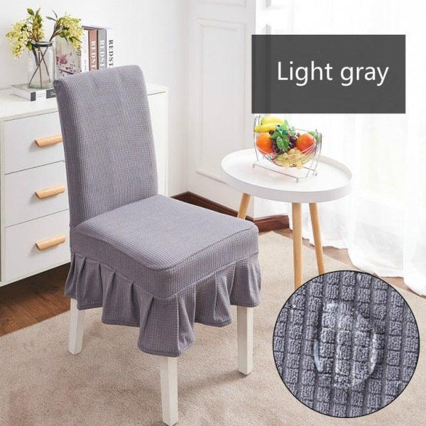 Removable Washable Furniture Protector for Kids Pets Home Waterproof Plaid Elastic Plain Dining Table Chair Cover Dining Room Chair Cover Skirt Stool Cover Chair Spandex Seat Covers