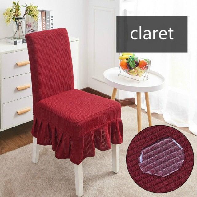 Removable Washable Furniture Protector for Kids Pets Home Waterproof Plaid Elastic Plain Dining Table Chair Cover Dining Room Chair Cover Skirt Stool Cover Chair Spandex Seat Covers