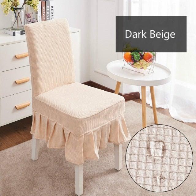 Removable Washable Furniture Protector for Kids Pets Home Waterproof Plaid Elastic Plain Dining Table Chair Cover Dining Room Chair Cover Skirt Stool Cover Chair Spandex Seat Covers