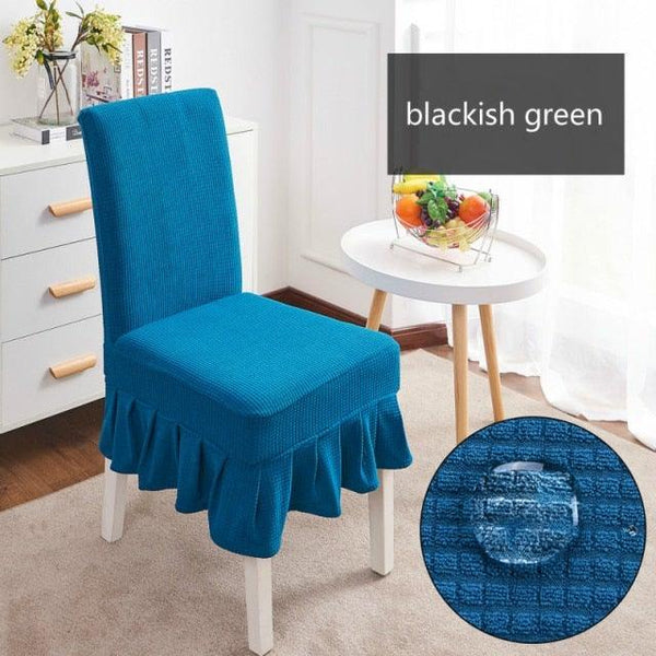 Removable Washable Furniture Protector for Kids Pets Home Waterproof Plaid Elastic Plain Dining Table Chair Cover Dining Room Chair Cover Skirt Stool Cover Chair Spandex Seat Covers