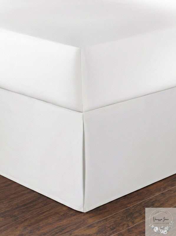 Nautica 15 in. Solid Cotton White Queen Drop Bedskirt