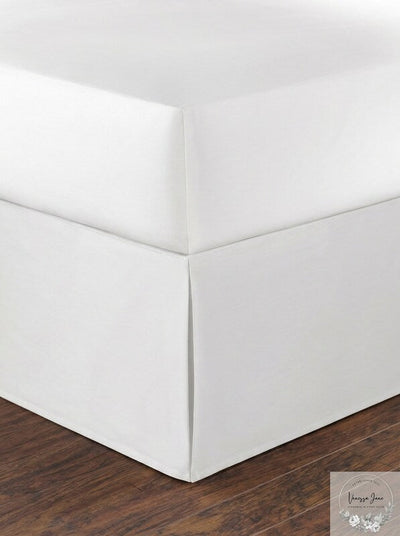 Nautica 15 in. Solid Cotton White Queen Drop Bedskirt
