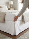 Nautica 15 in. Solid Cotton White Queen Drop Bedskirt