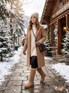 Michael Kors Sandy Quilted pieced Tall Boots khaki suede fur sherpa,Size  6 - 6/Beige