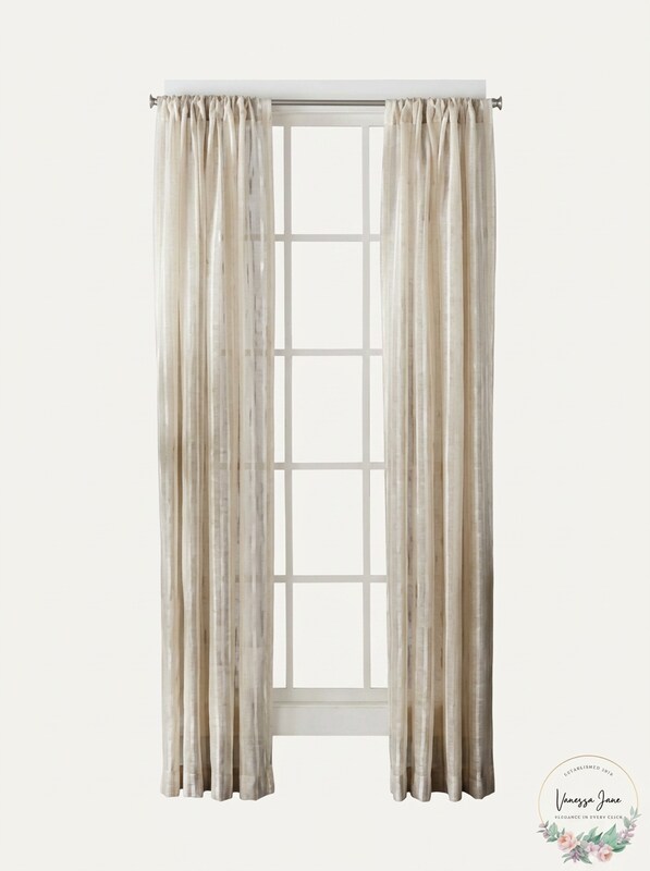 Saturday Knight Aiden Stripe Light-Filtering Rod Pocket Single Curtain Panel
