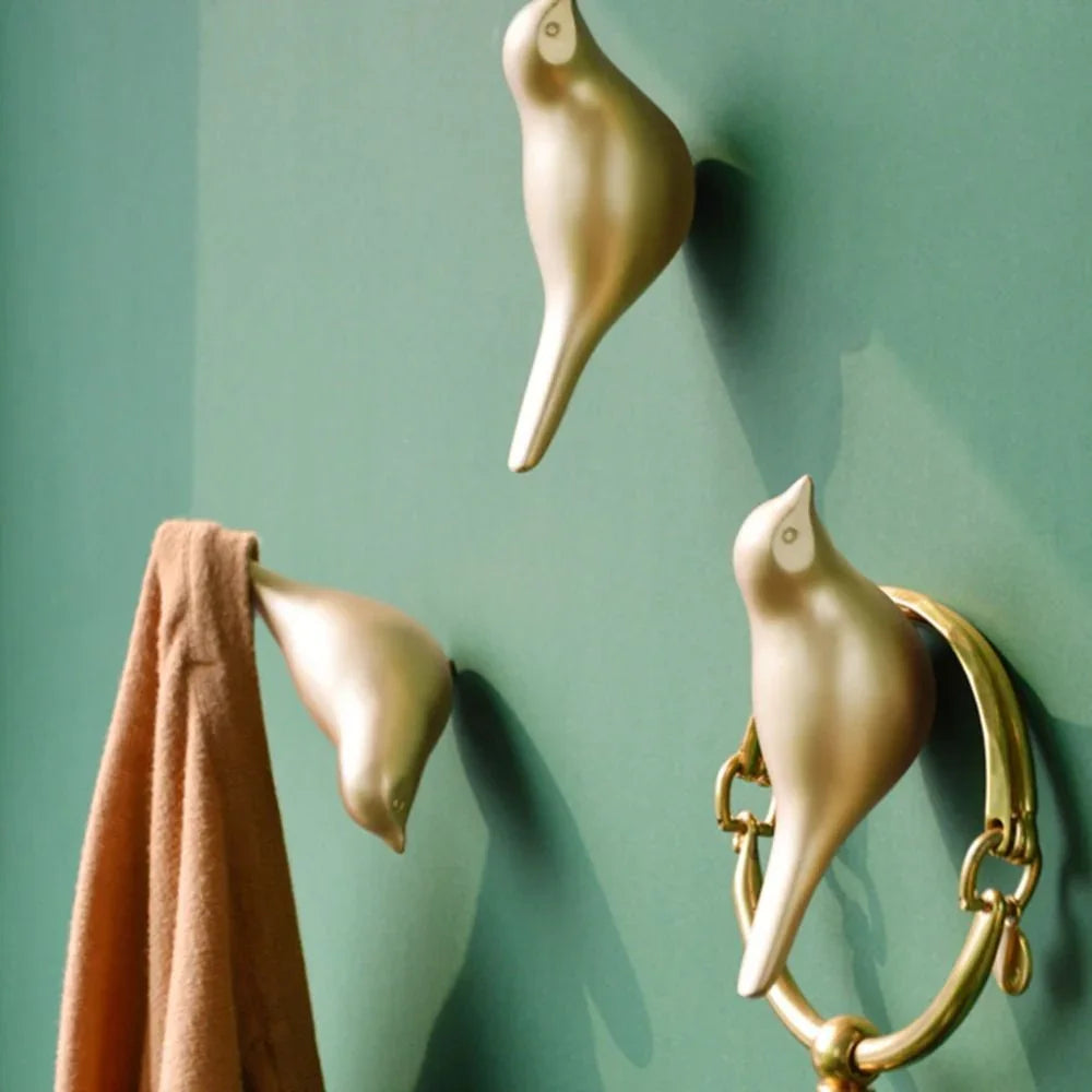Resin Bird Wall Hook - Heavy Duty Key Holder with 3D Design