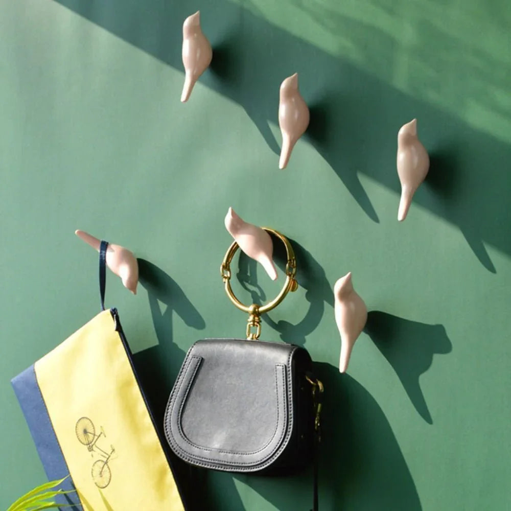 Resin Bird Wall Hook - Heavy Duty Key Holder with 3D Design