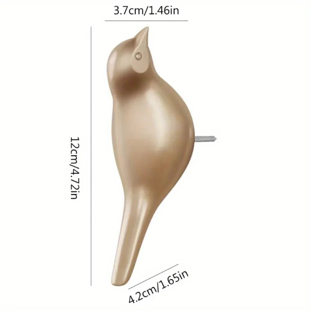 Resin Bird Wall Hook - Heavy Duty Key Holder with 3D Design
