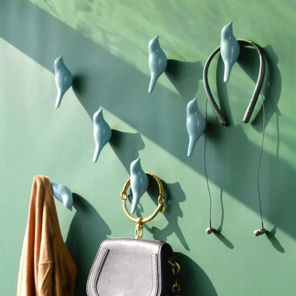 Resin Bird Wall Hook - Heavy Duty Key Holder with 3D Design
