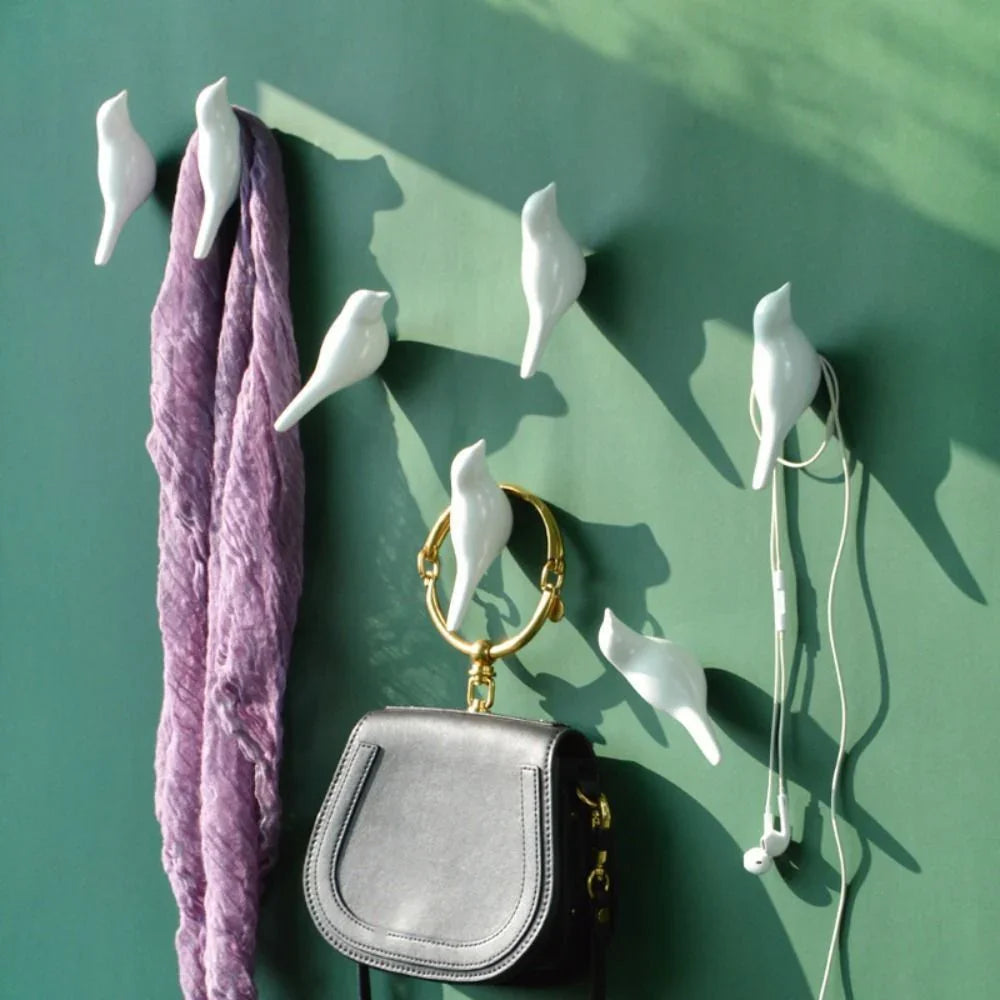 Resin Bird Wall Hook - Heavy Duty Key Holder with 3D Design