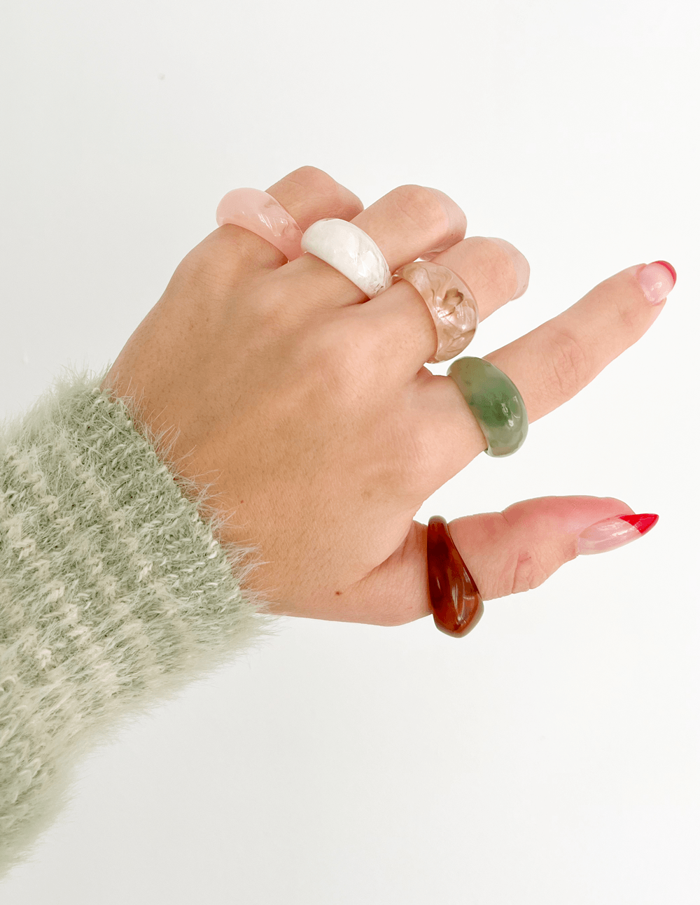 Resin Dome Ring Set