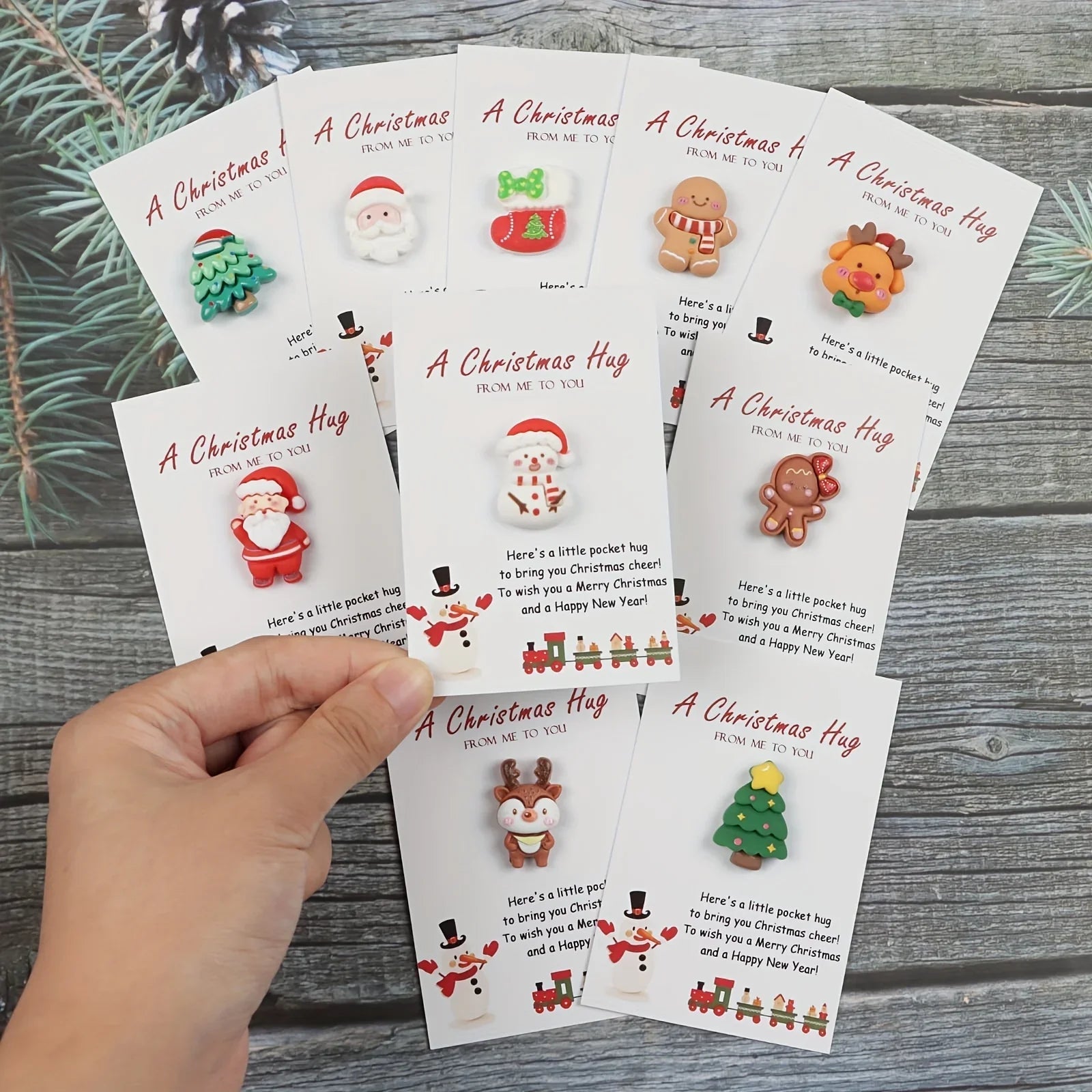 Resin Holiday Presents, Set of 10 Christmas Gifts with Decorative Details