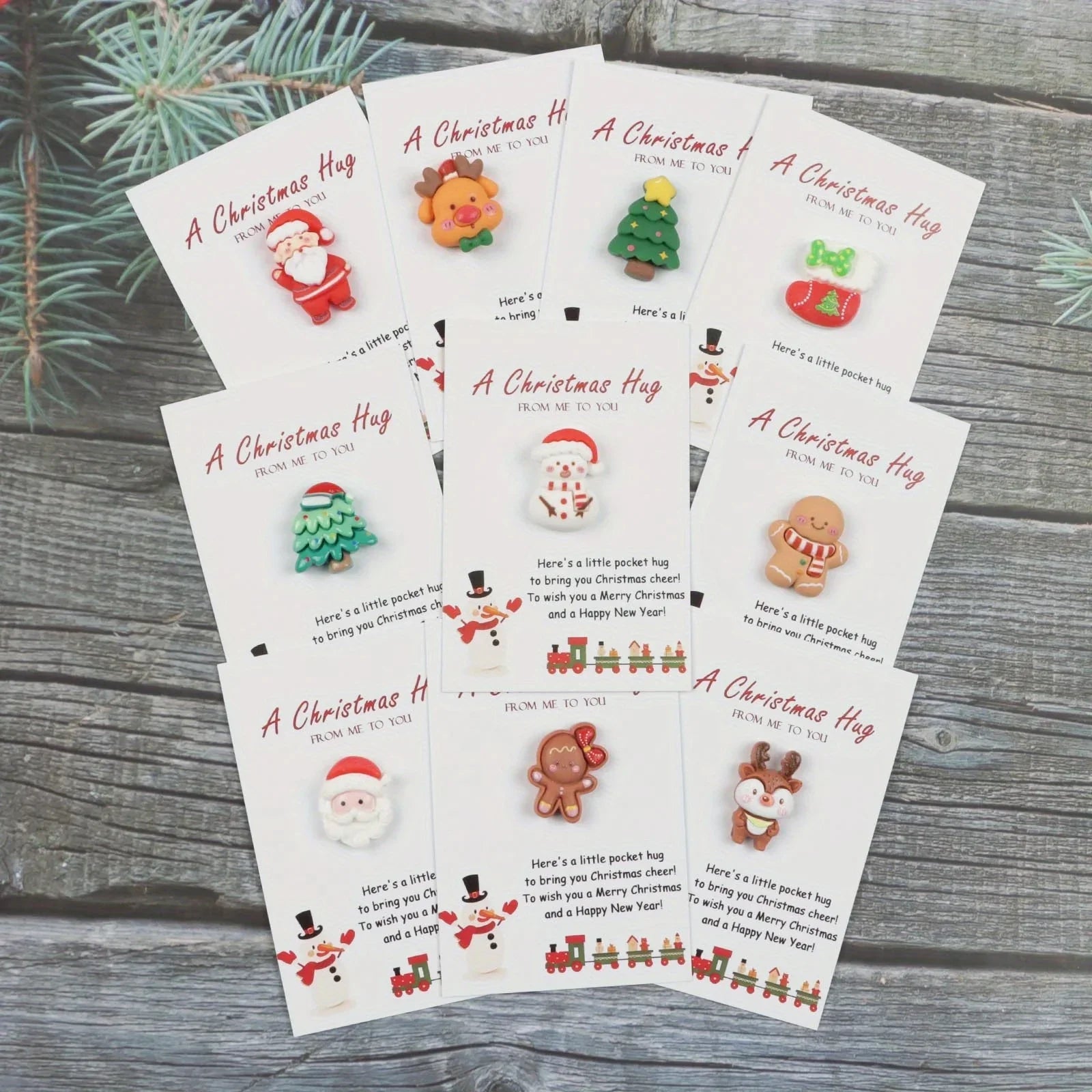 Resin Holiday Presents, Set of 10 Christmas Gifts with Decorative Details