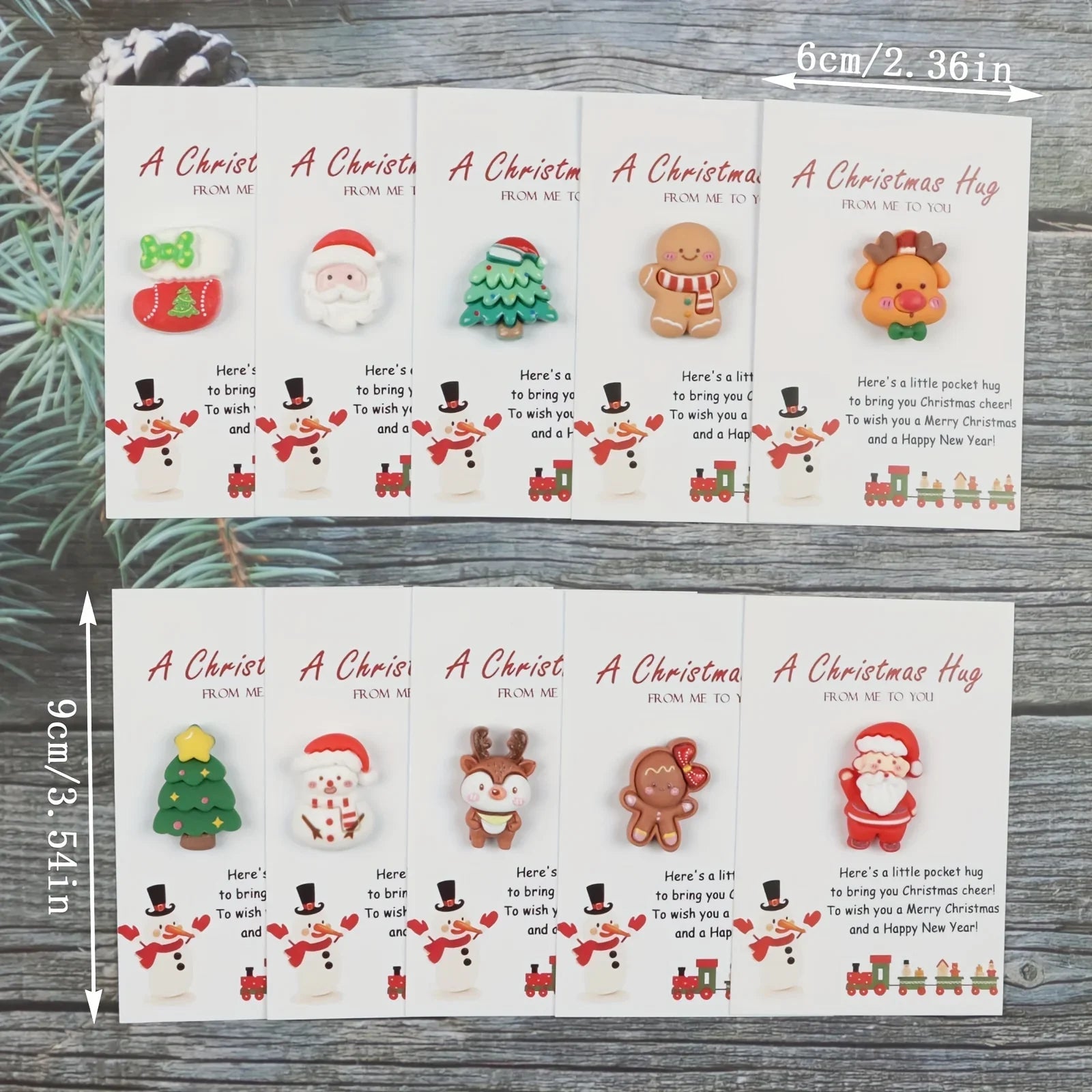 Resin Holiday Presents, Set of 10 Christmas Gifts with Decorative Details