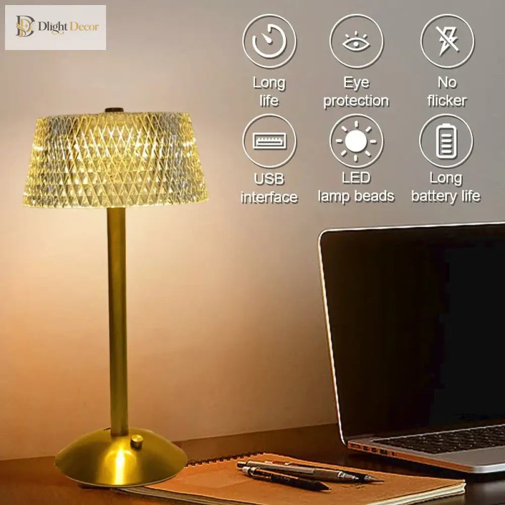 Retro Crystal LED Night Light | Modern Interior Lighting