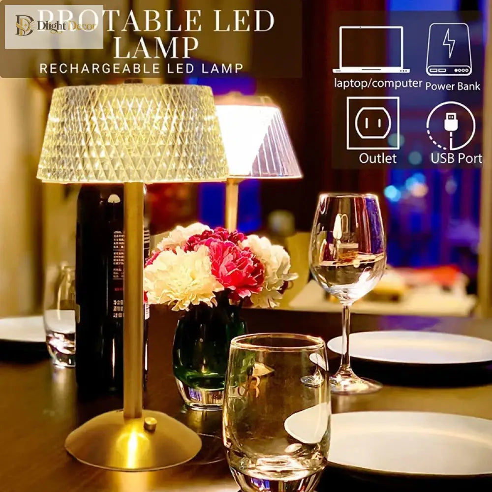 Retro Crystal LED Night Light | Modern Interior Lighting