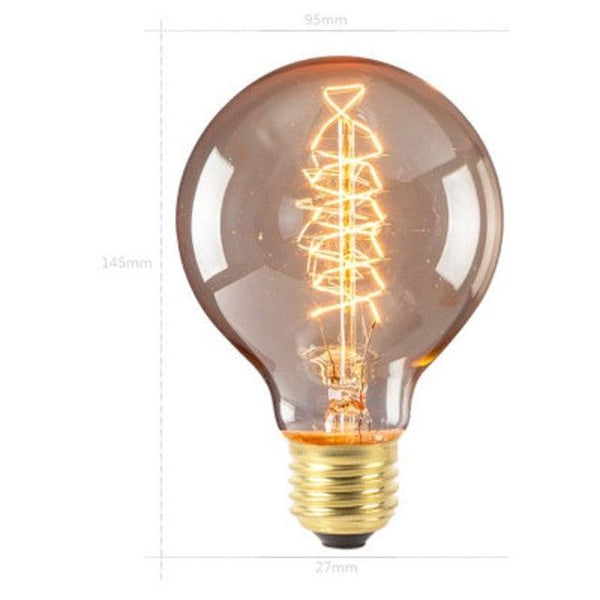 Retro Edison Bulb Retro Lamp Incandescent Retro Tungsten Bulb Round Globe Large Antique Light Golden Finish Design Warm Christmas Home Round Decorative Light Bulbs