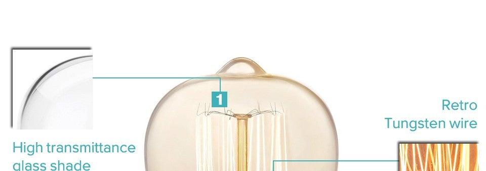 Retro Edison Bulb ST64 A19 T45 G80 G95 G125 Incandescent Light Bulb E27 220V 40W filament bulb lighting tubes Edison