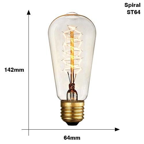 Retro Edison Bulb ST64 A19 T45 G80 G95 G125 Incandescent Light Bulb E27 220V 40W filament bulb lighting tubes Edison