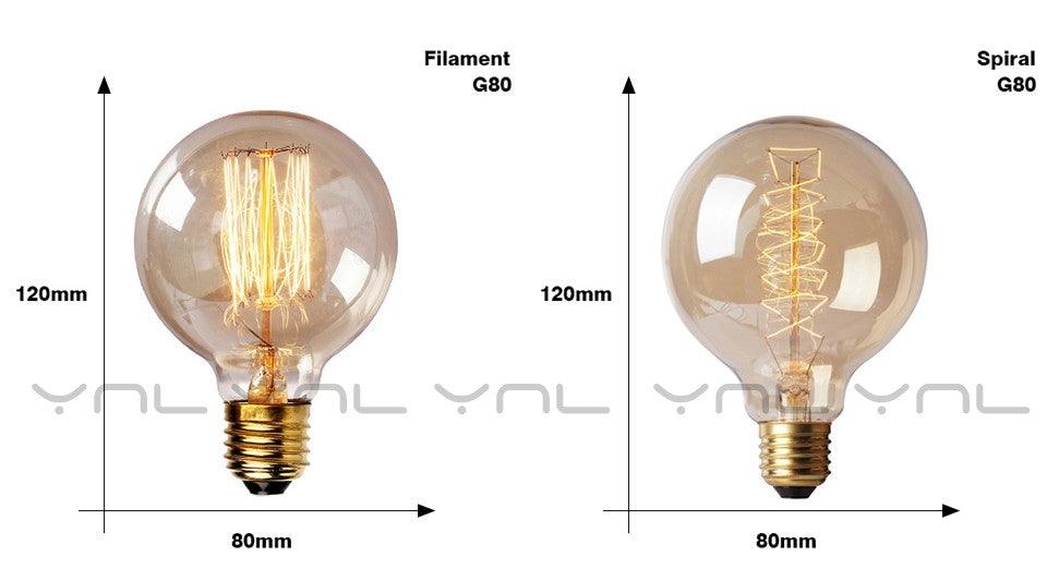Retro Edison Bulb ST64 A19 T45 G80 G95 G125 Incandescent Light Bulb E27 220V 40W filament bulb lighting tubes Edison