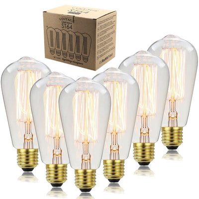 Retro Edison Light Bulb Filament Incandescent Ampoule Bulbs Antique Vintage Style Light Amber Warm Dimmable Vintage Edison Light Bulb For Table Lamp Restaurant Home Office