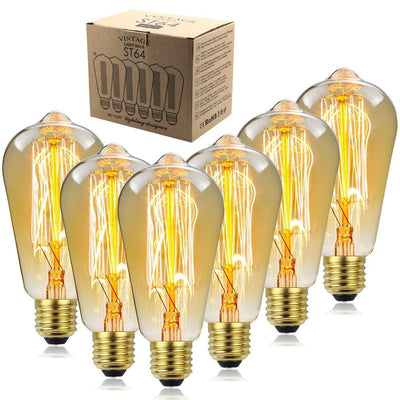 Retro Edison Light Bulb Filament Incandescent Ampoule Bulbs Antique Vintage Style Light Amber Warm Dimmable Vintage Edison Light Bulb For Table Lamp Restaurant Home Office