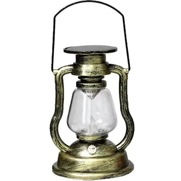 Retro Kerosene Lamp LED Horse Lantern Outdoor Waterproof Portable Rechargeable Solar Powered Flame Light