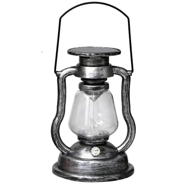 Retro Kerosene Lamp LED Horse Lantern Outdoor Waterproof Portable Rechargeable Solar Powered Flame Light