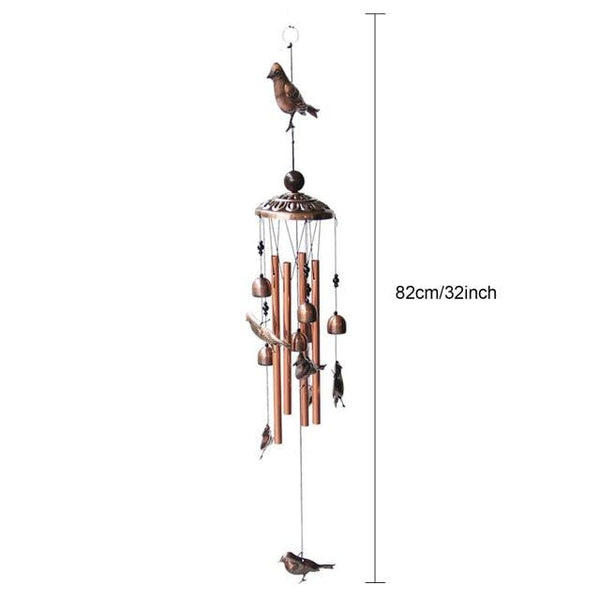 Retro Metal Romantic Wind Catcher Animal Wind Chime Iron Art Wind Bell Tubes Aluminum Tubes Hanging Art Wind Bell Gift Hanging Pendant Ornament For Home Xmas Mom Gifts Festival Balcony Garden Decoration