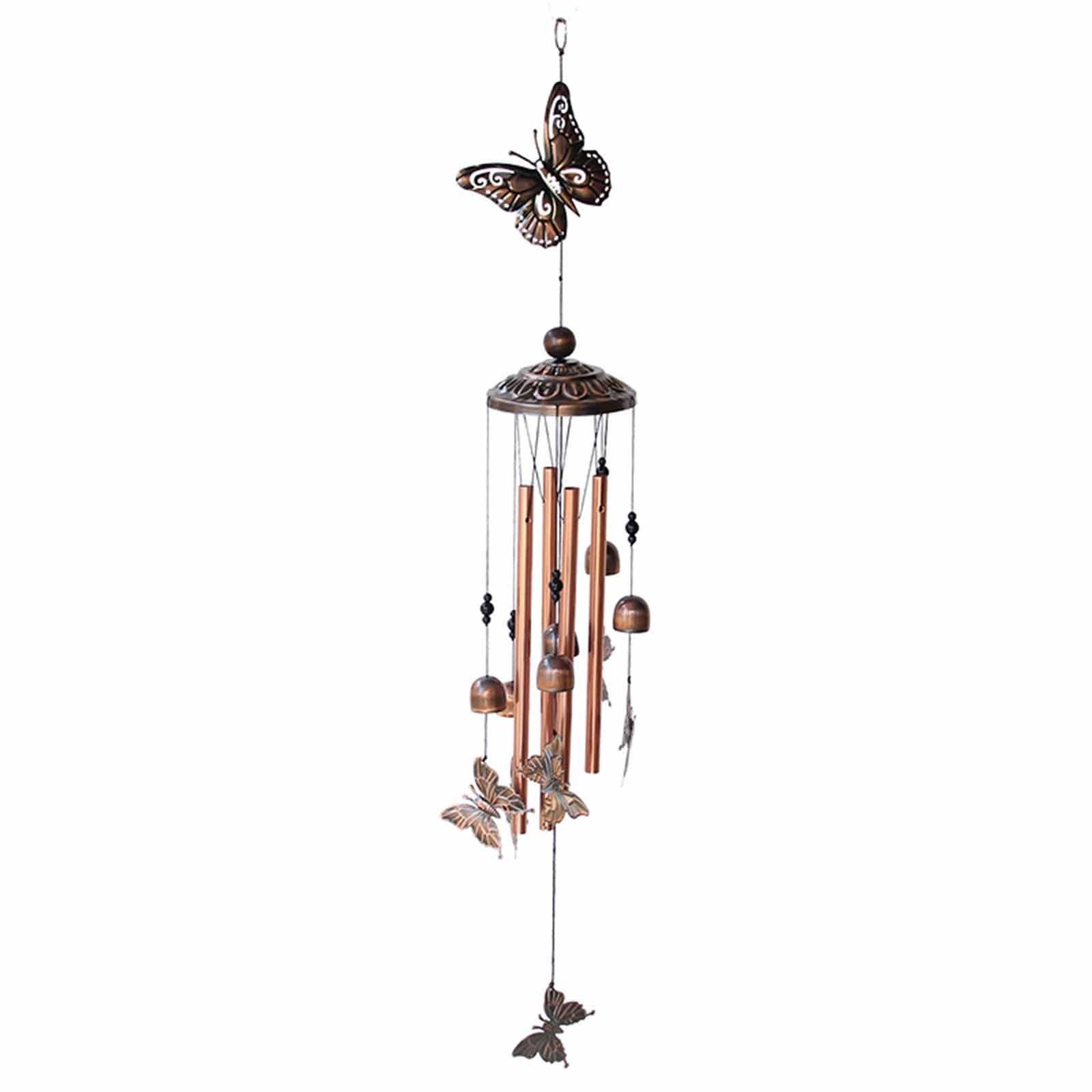 Retro Metal Romantic Wind Catcher Animal Wind Chime Iron Art Wind Bell Tubes Aluminum Tubes Hanging Art Wind Bell Gift Hanging Pendant Ornament For Home Xmas Mom Gifts Festival Balcony Garden Decoration