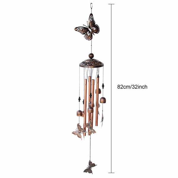 Retro Metal Romantic Wind Catcher Animal Wind Chime Iron Art Wind Bell Tubes Aluminum Tubes Hanging Art Wind Bell Gift Hanging Pendant Ornament For Home Xmas Mom Gifts Festival Balcony Garden Decoration